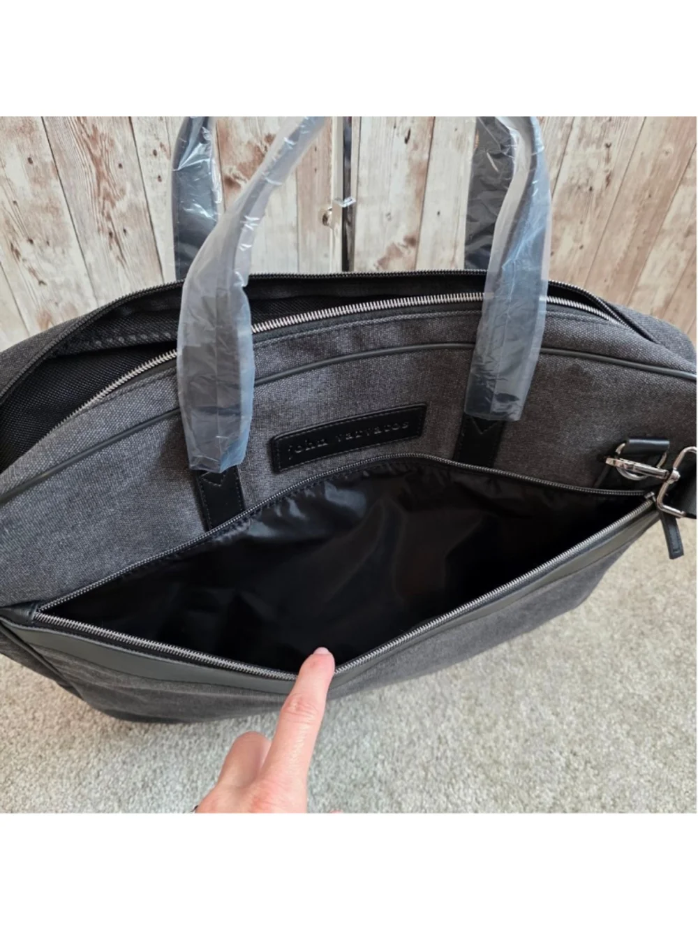Men's John Varvatos Gray Briefcase NWOT